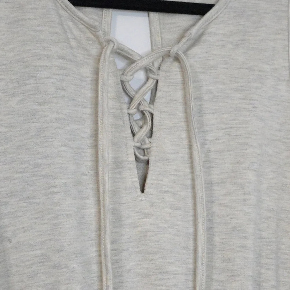 TACERA French Terry Sleeveless Beige Summer Romper, Tie Neck Front, Pockets, M, - Picture 6 of 15